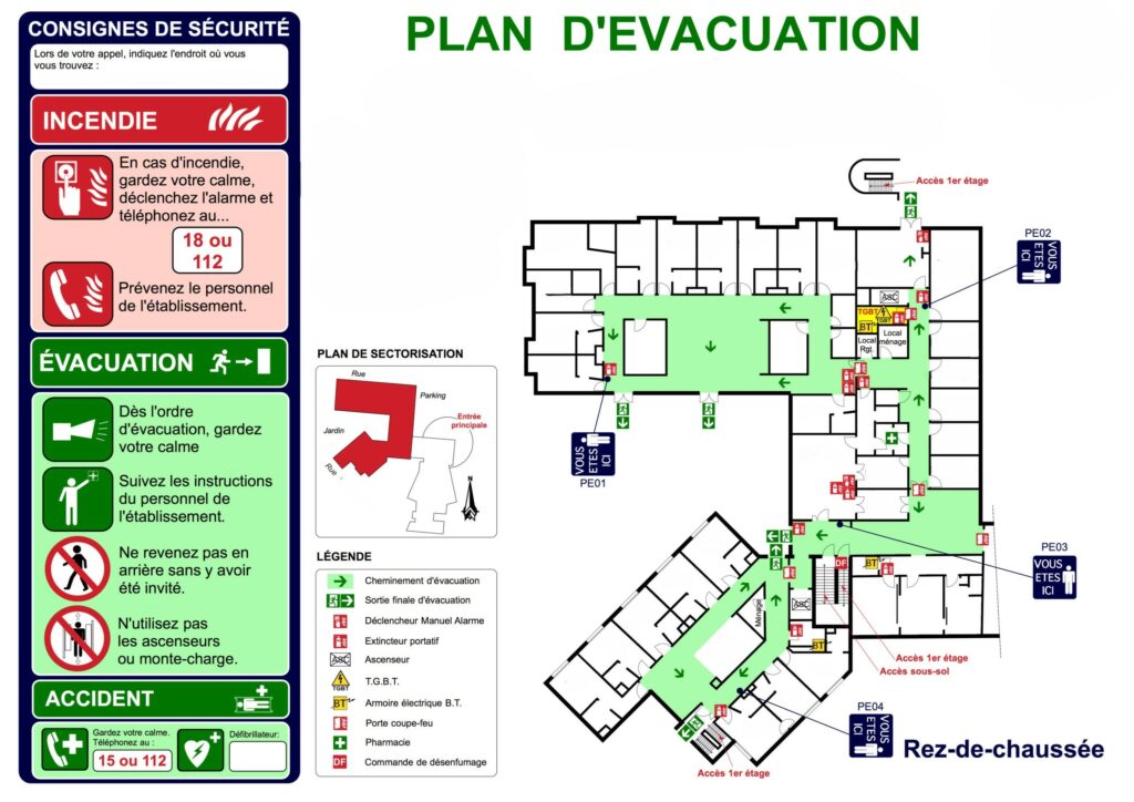 Immeuble Le Plan D vacuation Union Industrielle
